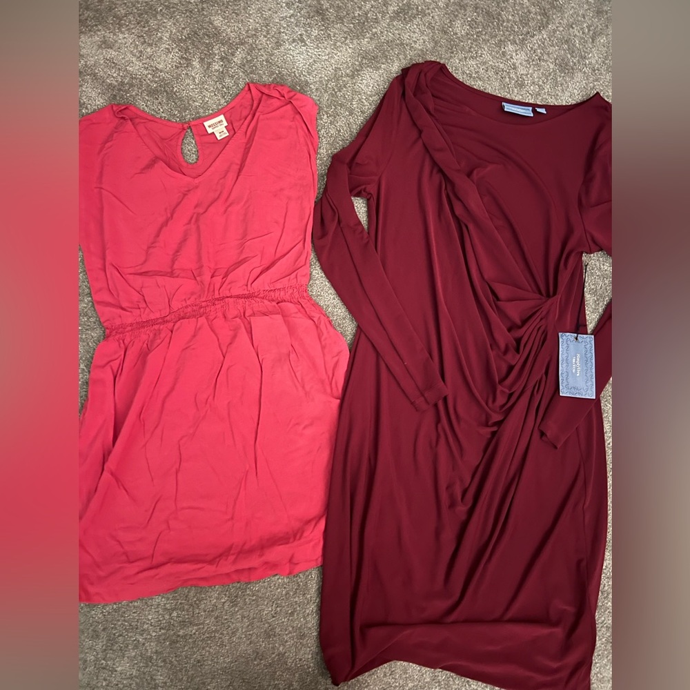 Simply Vera Long Sleeve Burgundy Dress NWT